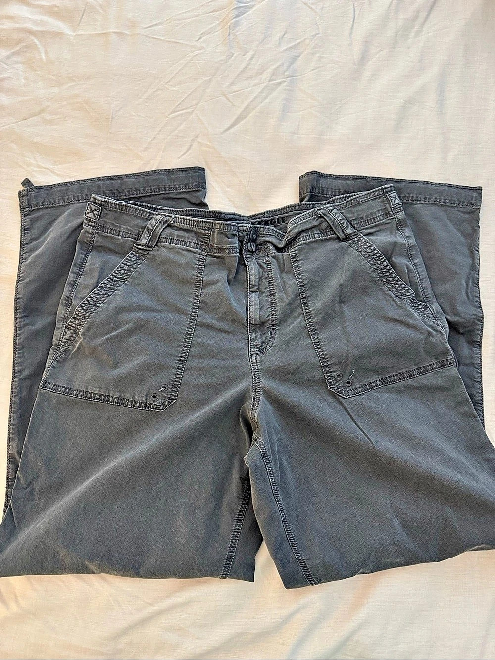American Eagle Cargo Pants with Ankle drawstrings. Gray Size 14